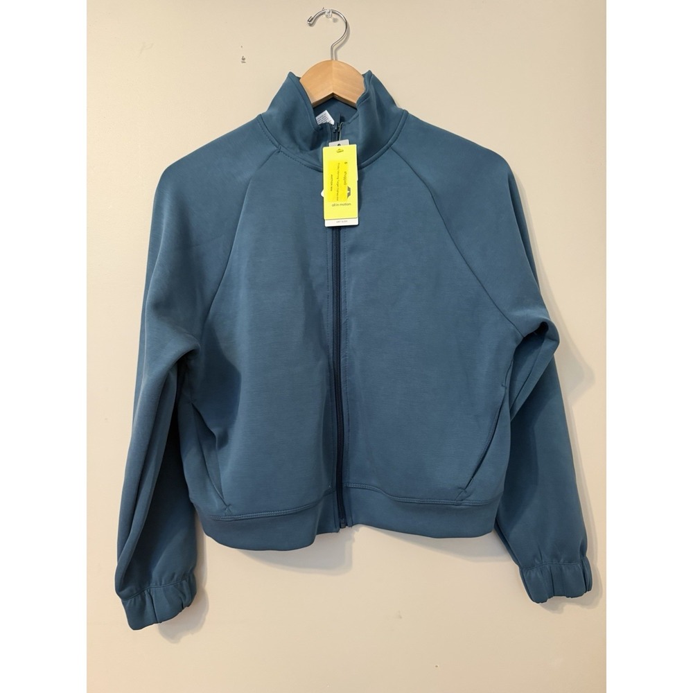 NWT Women Airy Sleek Ribbed Blue Full Zip Jacket - All In Motion Size XS - Picture 3 of 16